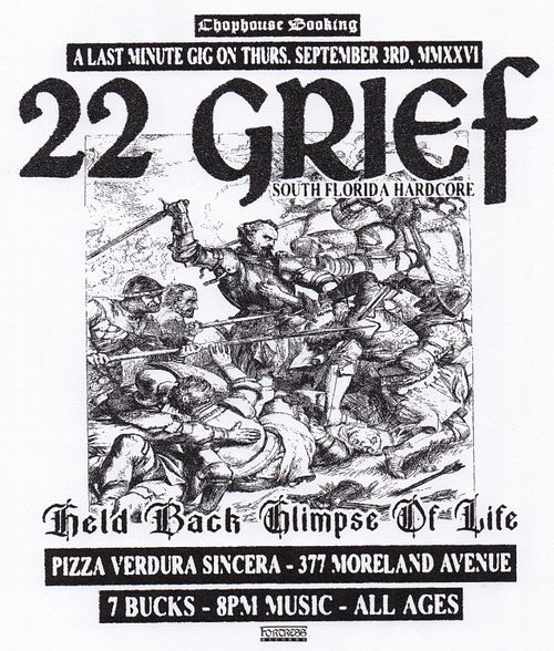 22 GRIEF (SFL) + HELD BACK + GLIMPSE OF LIFE