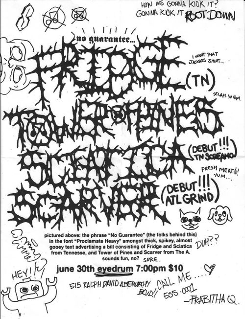Fridge (TN), Tower of Pines, Scarver (debut) & Sciatica (debut) 